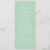 menu van het diner voor de bruiloft van groene en (Achterkant)
