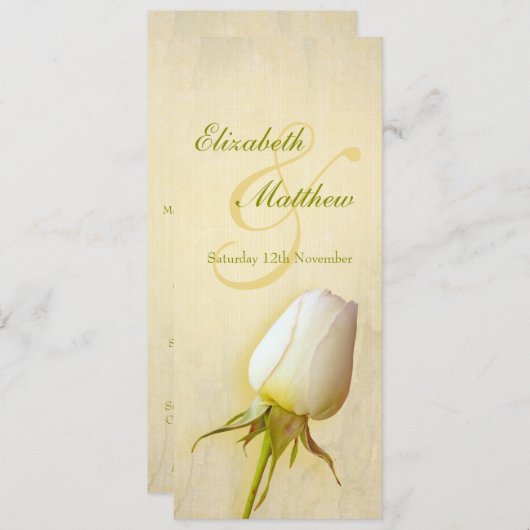 menu van het diner voor de huwelijksbruidroodbruin kaart (Voorkant / Achterkant)