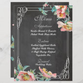 menu van het florkarton-bruiloft (Voorkant / Achterkant)