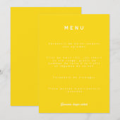 Menu van het huwelijk Colorus - Jaune Citron (Voorkant / Achterkant)