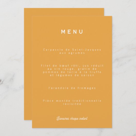 Menu van het huwelijk Colorus - Orange (Voorkant / Achterkant)