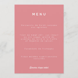 Menu van het huwelijk Colorus - Rose