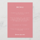 Menu van het huwelijk Colorus - Rose (Voorkant)