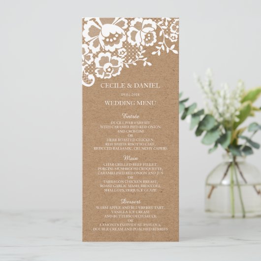 Menu van het Huwelijk van het Huwelijk van het (Staand voorkant)