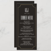 menu van het trouwdiner GOLDEN MONOGRAM GLAM (Voorkant / Achterkant)