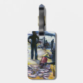 Menu van vandaag, Harbour Island, Bahamas Bagagela Bagagelabel (Achterkant verticaal)