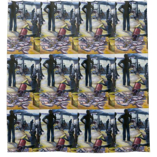 Menu van vandaag, Harbour Island, Bahama's Douchegordijn (Voorkant)