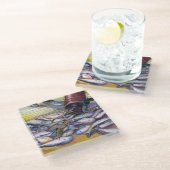 Menu van vandaag, Harbour Island, Bahama's Glazen Onderzetter (Schuin)