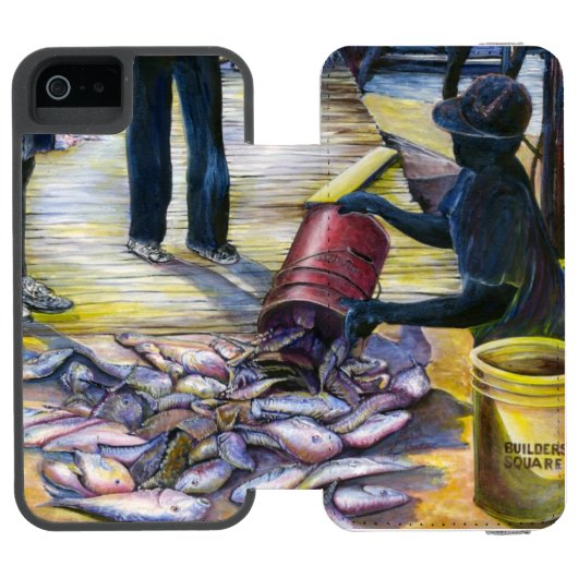 Menu van vandaag, Harbour Island, Bahama's Incipio iPhone Portemonnee Hoesje (Agenda Open)