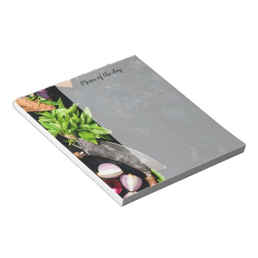 Menu van vandaag maalt keuken eetgerei notitieblok (Schuin)
