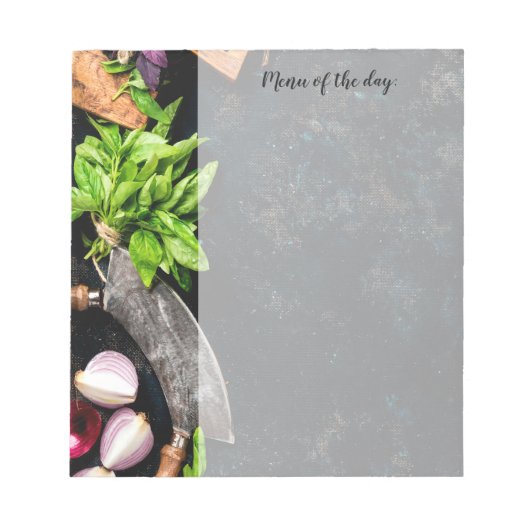 Menu van vandaag maalt keuken eetgerei notitieblok (Voorkant)
