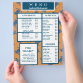 Menu van Zeevruchtenkrabgrillrestaurant (Hand)