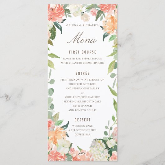 Menu Veerlingenblindheid en Perzikkleurige Waterve (Voorkant)