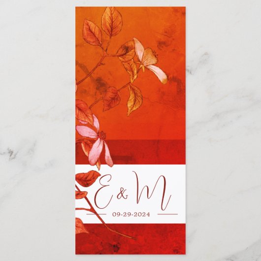 Menu Verbrande Sinaasappel Terracotta Floral (Achterkant)