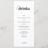 Menu Vet minimalistische bruiloft en balk (Achterkant)