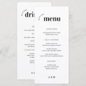 Menu Vet minimalistische bruiloft en balk (Voorkant / Achterkant)