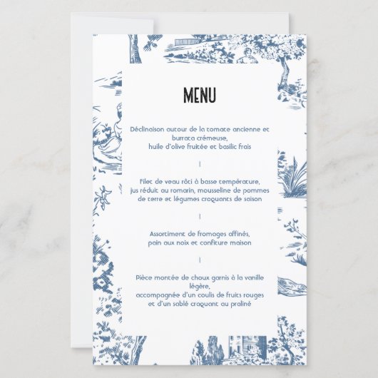 Menu Victoria (Voorkant)