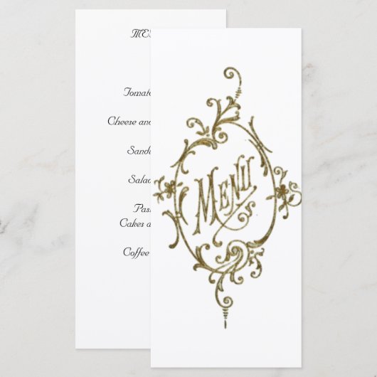 Menu Victoriaans ontwerp (Voorkant / Achterkant)