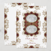 Menu vintage bruiloft Bourgogne (Voorkant / Achterkant)