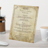 Menu Vintage Wedding Reclamebord Met Voetstuk (Insitu)