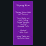 Menu Violet Paars huwelijk<br><div class="desc">Violet paars en wit trouwmenu. Kies de optie "Pas het aan" om tekst van plaats te veranderen of de doopvontstijl,  grootte of kleur te veranderen.</div>