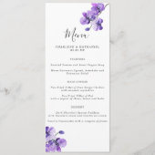Menu Violet Waterverf Orchid Wedding (Voorkant)