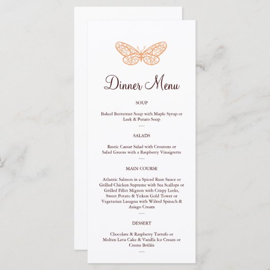 Menu Vlinderzoenen (Voorkant / Achterkant)