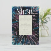 Menu Vloeienbouquet verven blauwdruk Kaart (Staand voorkant)