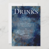 Menu Vloeienbouquet verven blauwdruk Kaart (Achterkant)