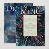 Menu Vloeienbouquet verven blauwdruk Kaart (Voorkant / Achterkant)