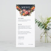 Menu voor bruiloft in  bloemenstijl en retro (Staand voorkant)