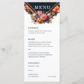 Menu voor bruiloft in  bloemenstijl en retro (Voorkant)