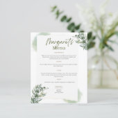 Menu voor bruiloften en verjaardagen (Staand voorkant)