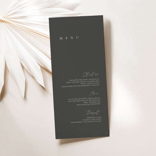 Menu voor een zwarte en witte moderne, minimale br