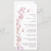 menu voor Elegant Sakura Branch lente bruiloft (Voorkant / Achterkant)