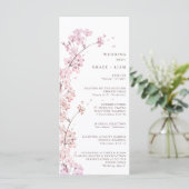 menu voor Elegant Sakura Branch lente bruiloft (Staand voorkant)