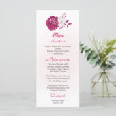 menu voor fuchsia & white floral bruiloft (Staand voorkant)