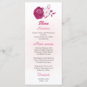 menu voor fuchsia & white floral bruiloft (Voorkant)