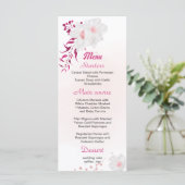 menu voor fuchsia & white floral bruiloft (Staand voorkant)