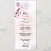 menu voor fuchsia & white floral bruiloft (Voorkant)