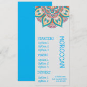 Menu voor Marokkaans restaurant diner (Voorkant / Achterkant)