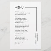 Menu voor minimale bruiloft bij zwarte en witte Ty (Voorkant)