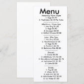 Menu voor resturant (Voorkant / Achterkant)