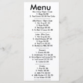Menu voor resturant (Voorkant)