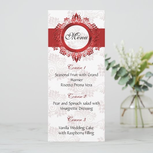 menu voor rode bruiloft (Staand voorkant)