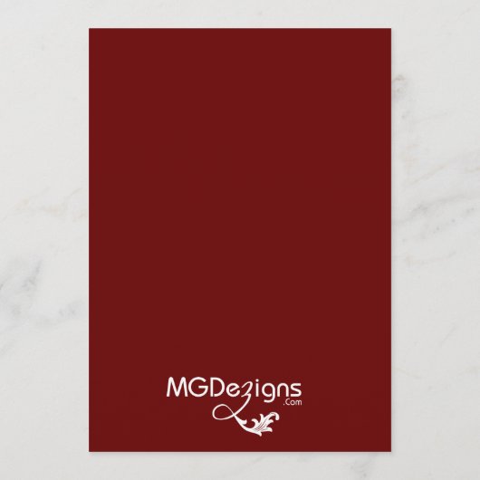 menu voor rode bruiloft (Achterkant)