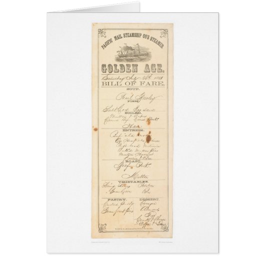 Menu voor Steamer "Golden Age" (1276A) (Voorkant)