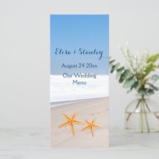 menu voor strandstrandbruiloft (Staand voorkant)