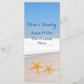 menu voor strandstrandbruiloft (Voorkant)