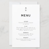 Menu voor trouwfeest "Lettrus" (Voorkant)